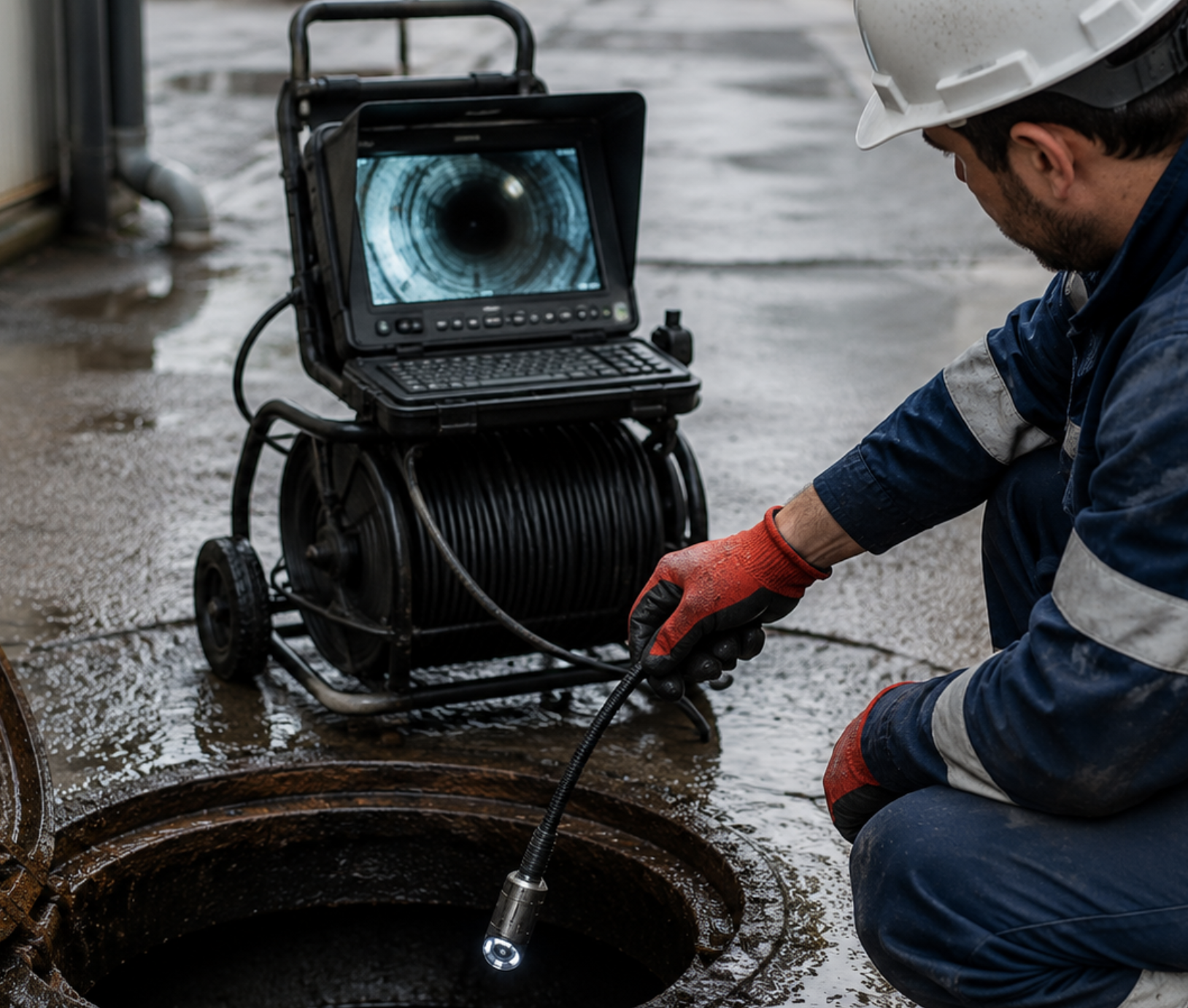 Inspección de tuberías con cámara CCTV